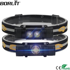 BORUiT LED 미니 헤드램프, 고출력 1000LM 헤드라이트, 18650 충전식 헤드 토치, 캠핑 사냥, 야외 방수 손전등