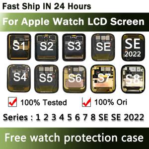 OLED 애플 워치 시리즈 1, 2, 3, 4, 5, 6, SE, 7 LCD 터치 스크린 디스플레이 디지타이저 어셈블리, iWatch 대체 38mm, 42mm, 40mm, 44mm, 41mm, 45mm