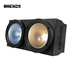 SHEHDS 따뜻한 쿨 화이트 2 인 1 프로젝터, 2 눈 2x100W COB LED 조명, 청중 블라인더, DJ 디스코 웨딩 파티 조명, 200W