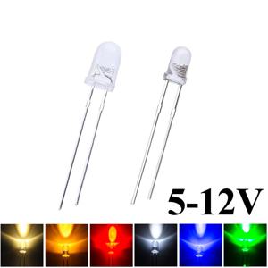 LED 슈퍼 브라이트 레드 모델 대시 보드 표시기, 저항 발광 다이오드, DC 12V, 3mm, 100 개