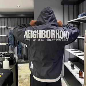 NEIGHBORHOOD 하프 지퍼 후드 하드쉘 재킷, NBHD 일본 시티 보이 시티 기능 재킷