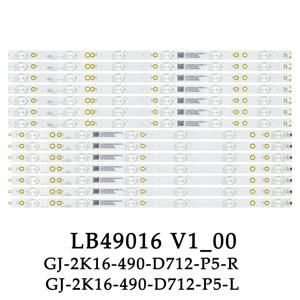 LED 백라이트 스트립, 49 인치 49PUS6401 49PUS6561/12 49PUS6101/12 49PUT6101 용, 6 + 6LED GJ-2K16-490-D712-P5-L + R 01N21 01N22