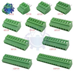 10 개/대 녹색 케이블 터미널 KF128 2.54mm PCB 미니 스크류 터미널 블록 배선 커넥터 KF128-2.54 2P 3P 4P 5P 6P 터미널