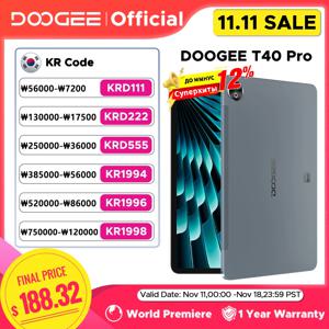 DOOGEE T40 Pro 초박형 태블릿 PC 글로벌 버전, 안드로이드 14, 12 인치 IPS, 2.4K, 20GB(8 + 12), 512GB, Helio G99, 6nm, 10800mAh, 7.6mm, 2 in 1