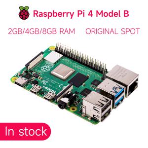 Raspberry Pi 4 모델 B 보드, 전원 어댑터 포함, ABS 케이스, TF 카드 리더 방열판, 2GB, 4GB, 8GB RAM, CPU 64 비트, 1.5Ghz RPi Dev 키트