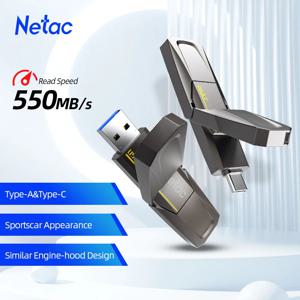 Netac USB 3.2 솔리드 스테이트 펜 드라이브, C타입 USB 플래시 드라이브, 노트북 휴대폰용 US5, 128GB, 256GB, 512GB, 1TB, 520 MB/s, 무료 배송