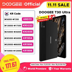 DOOGEE T30 울트라 태블릿, 안드로이드 13 쿼드 스피커 태블릿, 11 인치 2.5K 디스플레이, Helio G99 옥타 코어, 7.6mm, 12GB + 256GB, 월드 프리미어