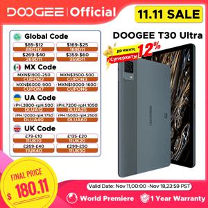 DOOGEE T30 울트라 태블릿 PC 글로벌 버전, 12GB + 256GB, 8580mAh, 11 인치 2.5K 디스플레이, 헬리오 G99 고해상도 인증 쿼드 스피커, 안드로이드 13