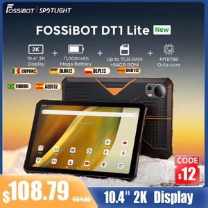 [세계 프레메르] Fossibot DT1 Lite, 견고한 태블릿, 안드로이드 13, 10.4형 2K 대화면, 4GB RAM 64GB RAM, 11000mAh 배터리, 고해상도 스피커 패드 4개