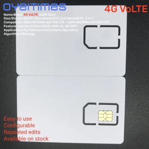 OYEITIMES 통신 사업자용 SIM 칩, 쓰기 가능 블랭크 4G VoLTE ISIM/USIM 카드, FDD WCDMA GSM 미니 나노 마이크로 2FF 3FF 4FF