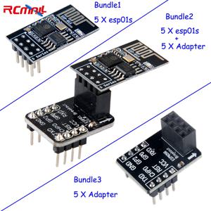 ESP-01S WiFi 직렬 트랜시버 모듈, ESP-01 브레이크아웃 보드 브레드보드 어댑터, 4MB 플래시, ESP8266, 5 개