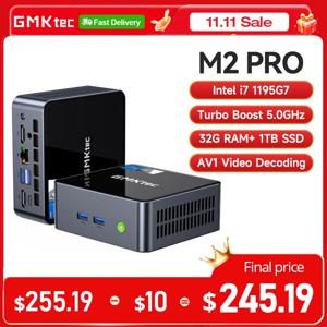 GMKtec GMK M2 PRO 미니 PC 게임용 컴퓨터 PC, 인텔 i7 1195G7 NUCBOX DDR4 NVME SSD, 윈도우 11 프로, 16GB, 32GB, 512GB, 1TB, WiFi6, BT5.2