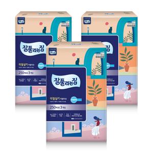 잘풀리는집 리얼실키 미용티슈 250매 3입 3개