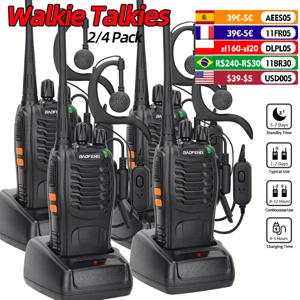 Baofeng BF-888S V2 워키토키 듀얼 밴드 휴대용 장거리 대기 UHF 400-470MHz USB 햄, 사냥용 양방향 라디오, 2 개, 4 개