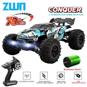 ZWN 1:16 LED 헤드라이트가 있는 4WD RC 자동차, 원격 제어 자동차, 고속 드리프트 몬스터 트럭, Wltoys 144010 장난감