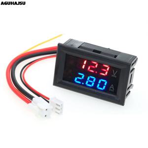 LED DC0-100V 디지털 전압계 전류계, 2 in 1 멀티미터, 12V, 24V 전압 암페어, 계량기 볼트 앰프 게이지 패널, 듀얼 디스플레이, 0.28 인치, 10A