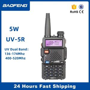 Baofeng UV-5R 워키토키, 5W 햄 라디오, UV 듀얼 밴드, 136-174Mhz 및 400-520Mhz, 양방향 Pofung 휴대용 FM 아마추어 1800mAh 트랜시버