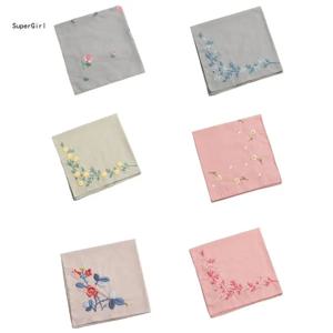 성인 초보자를 위한 DIY 손수건 자수 공예 예술 꽃무늬 Hankies J78E