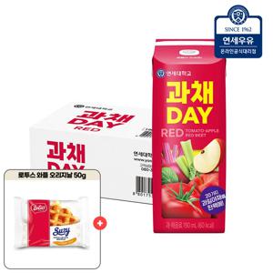 연세우유 과채데이 레드 190ml 24팩+로투스 와플 오리지널 1개