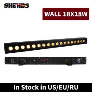 SHEHDS 실내 LED 벽 조명 워시 라이트, DMX LED 바, DMX 라인 바 워시, DJ 실내 경마 무대 조명, 18x18W RGBWA + UV, 6IN1