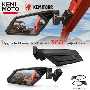 KEMiMOTO UTV 백미러, 180 ° 360 ° 조절 가능 715002898, Can Am Maverick X3 Max R RR 4x4 XMR XDS Turbo DPS