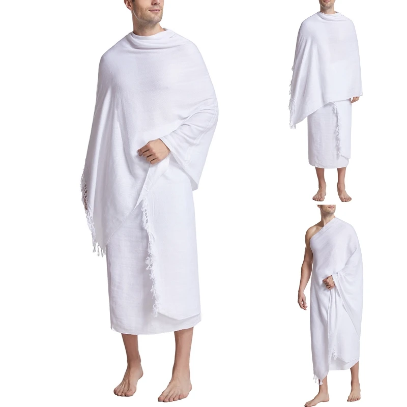 Ihram 성지 순례 수건, 아랍 메카 Hajj 옷, 남성 이슬람 라마단 기도 예배 의상, 숄 주바 토브