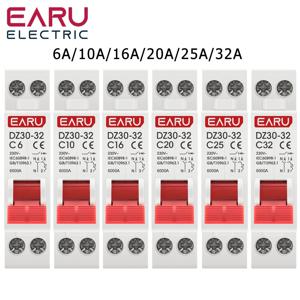 DZ30-32 DPN 미니 회로 차단기, 소형 가정용 에어 스위치, OEM DIY, MCB 6A 10A 16A 20A 25A 32A Din 레일 장착 컷아웃, 1P + N