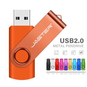 JASTER 무료 키 체인 USB 플래시 드라이브, 플라스틱 펜 드라이브, 노트북 메모리 스틱, 32GB 회전식, 크리에이티브 비즈니스 선물, 128GB, 64GB