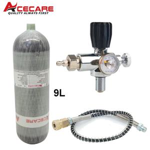 ACECARE 탄소 섬유 실린더 HPA 탱크, 다이빙 보틀 필 스테이션 밸브, 충전 레귤레이터 밸브, M18 * 1.5, 4500Psi 300Bar 9L