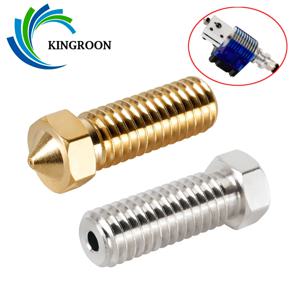 KINGROON 2pcs E3D 화산 스테인레스 스틸 노즐 황동 M6 스레드 3D 프린터 핫 엔드 노즐 0.2mm-1.2mm 1.75mm 필라멘트 용