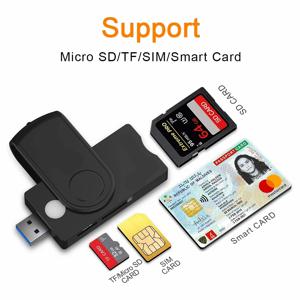 USB 2.0 스마트 카드 리더 마이크로 SD/TF 메모리 ID 은행 EMV 전자 DNIE dni 시민 sim cloner 커넥터 어댑터