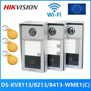 HIKVISION 1-4 버튼 DS-KV8113, 8213/8413-WME1(C) IP 초인종, 와이파이 초인종, 도어폰, 비디오 인터콤, 방수, IC 카드 잠금 해제