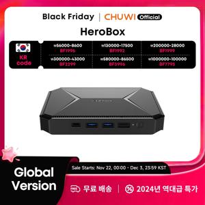 CHUWI HeroBox 미니 데스크탑 컴퓨터, 인텔 셀러론 N100, 최대 2.7GHz 미니 PC, 8GB RAM, 256GB SSD, 윈도우 11