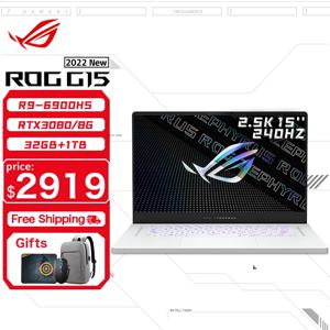 ASUS ROG Zephyrus 게이밍 노트북, AMD Ryzen 9 6900HS, 32G RAM, 1T SSD RTX3080-8GB, 2.5K 스크린, 240Hz, 15 인치 E 스포츠 컴퓨터, G15