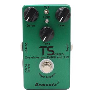 Demonfx TS GREEN United 클래식 TS9 및 TS808, 완벽한 업그레이드 오버드라이브, 2 in 1 오버드라이브 부스터 페달