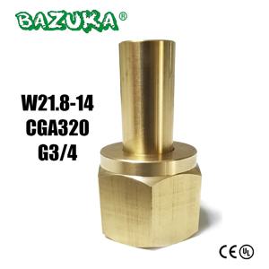 W21.8-14 황동 너트 니플 와셔 세트, CO2 탱크 실린더 소다 메이커 외부 호스 어댑터, G3/4 CGA320