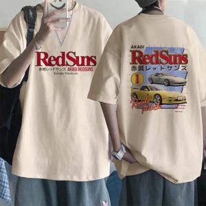 Redsuns 남성용 만화 고딕 상의, 일본 애니메이션 이니셜 D, EU 사이즈 티셔츠, AE86, 재밌는 하라주쿠 만화 티셔츠, 그래픽 티셔츠