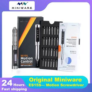 MINIWARE ES15S 지능형 모션 제어 전기 스크루 드라이버, USB 충전식 무선 스크루 드라이버, 4mm 비트 세트, LED 조명, 24 개