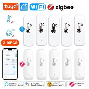 Tuya ZigBee 와이파이 온도 및 습도 센서, 스마트 라이프 앱 원격 모니터, 실내 습도계, 알렉사 구글 홈과 작동