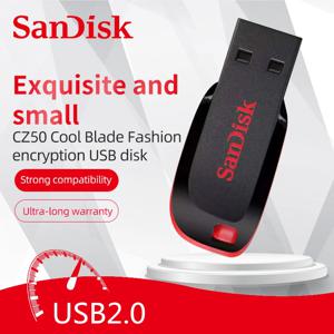 Sandisk 오리지널 펜드라이브 USB 2.0 플래시 드라이브, USB 메모리 플래시 메모리, Z50 미니 USB 키, 펜 드라이브 USB 스틱, 16GB, 32GB, 64GB, 128GB