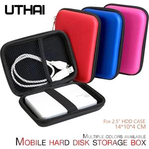 UTHAI T27 2.5 인치 HDD 가방, 외장 USB 하드 드라이브 디스크 보관 가방, 휴대용 USB 케이블 케이스 커버, PC 노트북 하드 디스크 박스