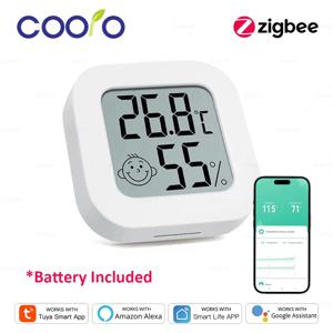 Tuya Zigbee 온도 습도 센서 스마트 LCD 디지털 온도계 습도계, 스마트 라이프 Zigbee 2mqtt Alexa Google 호환