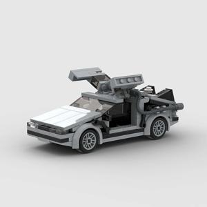 Delorean MOC 스피드 챔피언 빌딩 블록, 도시 스포츠 레이싱 차량, DIY 벽돌 장난감, 크리스마스 선물