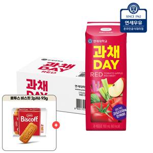 연세우유 과채데이 레드 190ml 24팩+로투스 비스킷 2Px6 93g