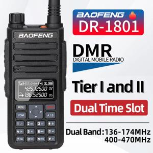 Baofeng DR-1801 워키토키 티어 1 2 듀얼 타임 슬롯 디지털 DM-1801 업데이트, UV 듀얼 밴드 136-174 및 400-470MHz DMR 라디오