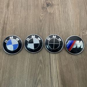 자동차 전면 보넷 로고 후면 트렁크 배지 커버, BMW 후드 엠블럼, BMW E39 E46 E30 E36 E87 E60 E90 액세서리, 3D ABS 74mm 82mm