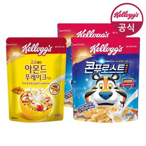 켈로그 시리얼 콘푸로스트 300g x 2개 + 아몬드 푸레이크 300g