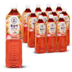 맥널티 복숭아 아이스티 제로칼로리 음료 1.5L 12개입