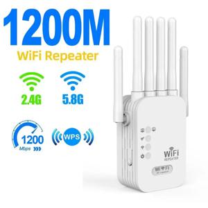 1200Mbps 무선 와이파이 리피터, 와이파이 범위 확장기, 와이파이 신호 부스터, 2.4G 5G 듀얼 밴드 네트워크, 802.11ac 와이파이 증폭기 라우터