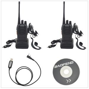 Baofeng 워키토키 BF-888S UHF 400-470MHz 16CH 휴대용 양방향 라디오, 이어피스 및 USB 프로그래밍 케이블 포함, 로트당 2 개